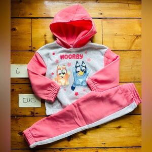 Pink and Gray Bluey Hoodie Set